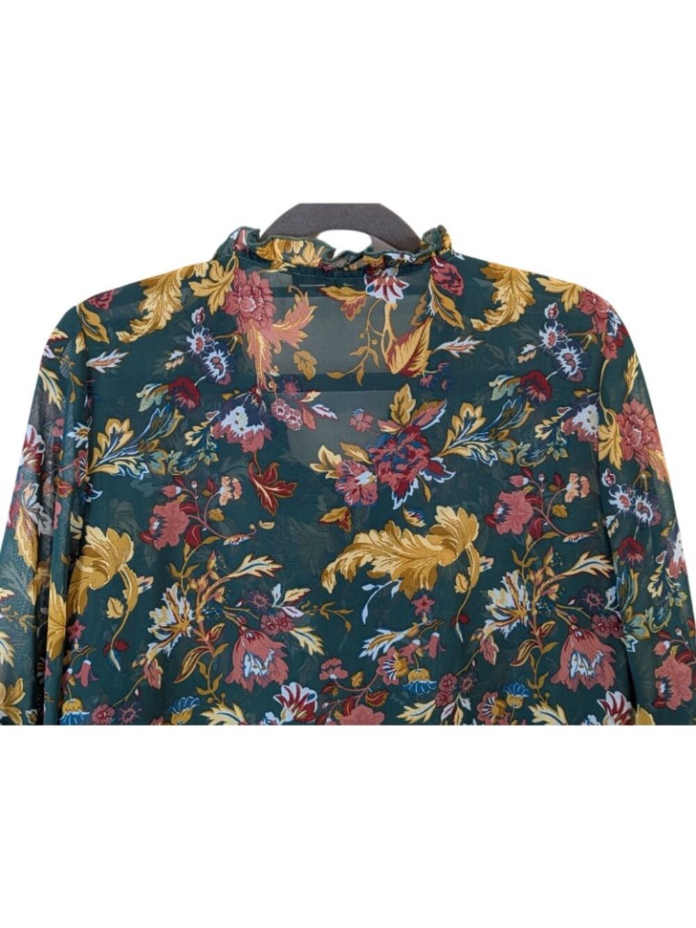 Frye Small Floral Prairie Peasant Top Bell Sleeve Boho Cottagecore Blouse Top - Picture 11 of 14